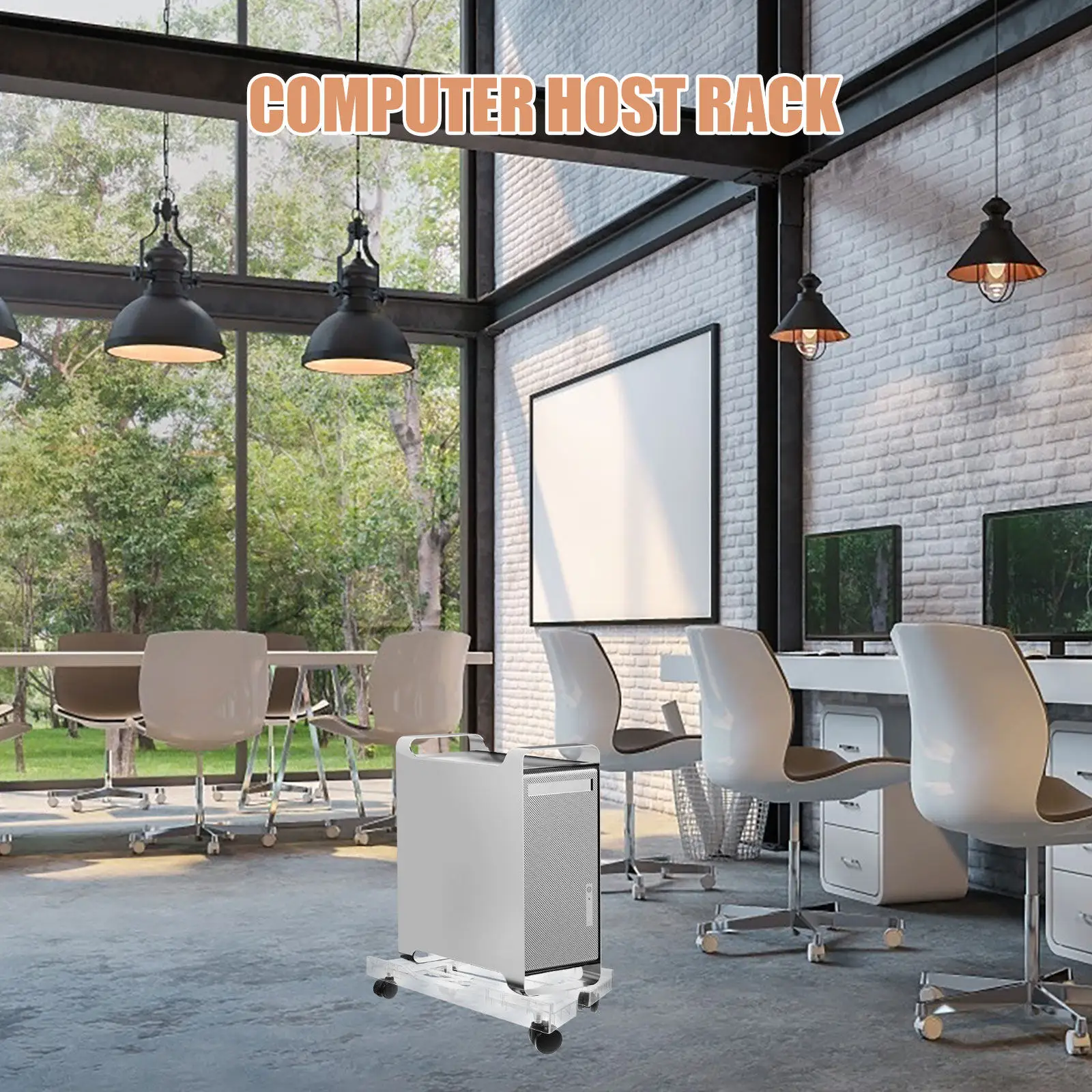 360도 회전 바퀴가 있는 조절 가능한 PC 타워 스탠드, 책상 아래 이동식 CPU 스탠드, 카펫용 롤링 PC 카트