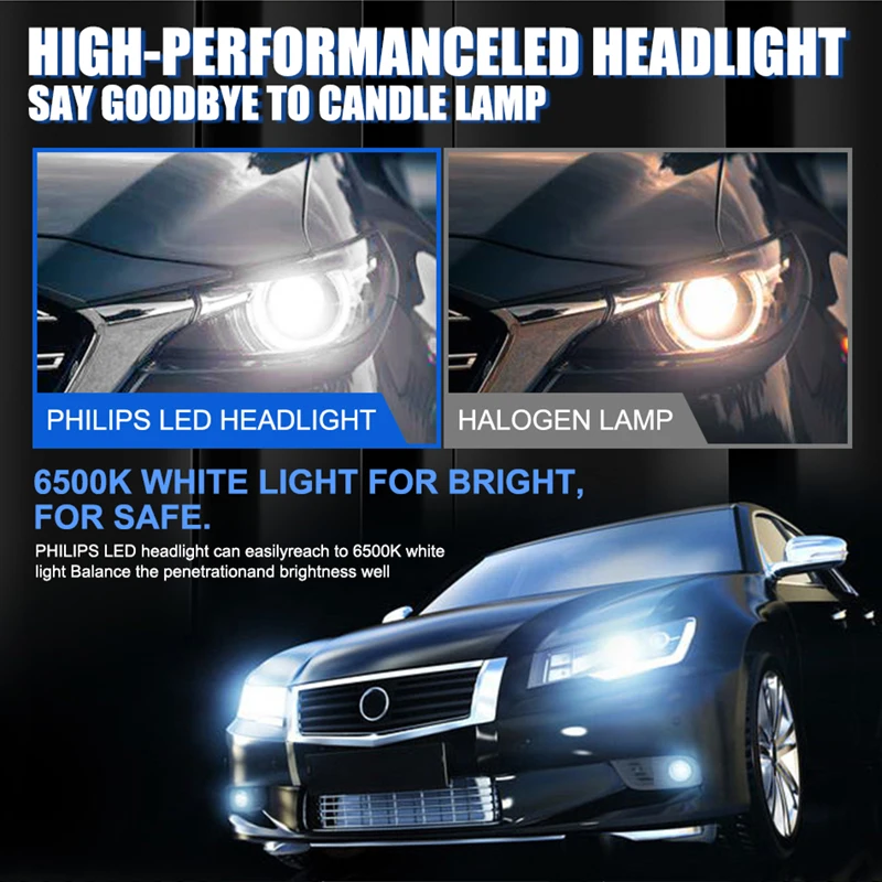 Philips HS1 H4 LED Hi/lo Beam Headlight Motor 6500K White Lamp LED Bright  Motorcycle High Low Beam PX43t Moto Bulb 11636UEMX1 - AliExpress