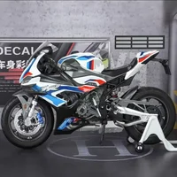 1/9 BMW RR1000  Alloy Racing Motorcycle Diecast Street Sports Motorcycle Model Simulation With Light Collection Kid Toy Gift 2