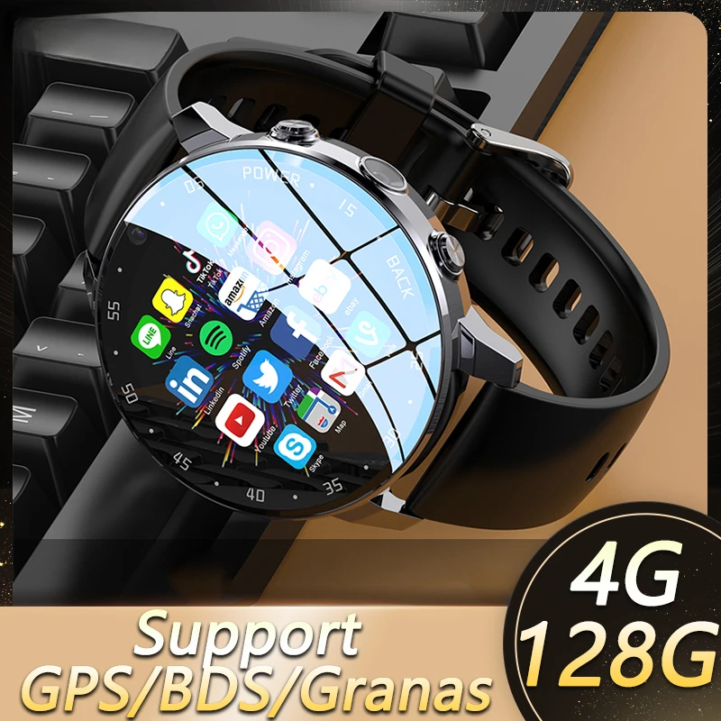 

2024 New Global Android Smartwatch Men Dual HD Camera Full Touch Screen HeartRate IP67 Waterproof Smart Watch 128G SIM Call