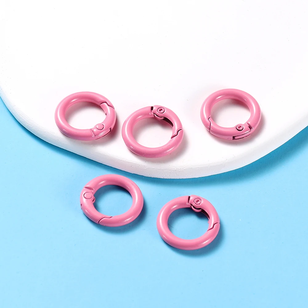 Pack of 5 Colorful Metal Spring Clasp Keychain Clips for DIY Jewelry and Accessories