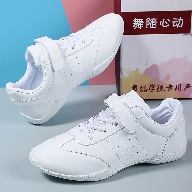 6684 Children's competitive aerobics shoes White cheerleading shoes Training competition Artistic gymnastics Square