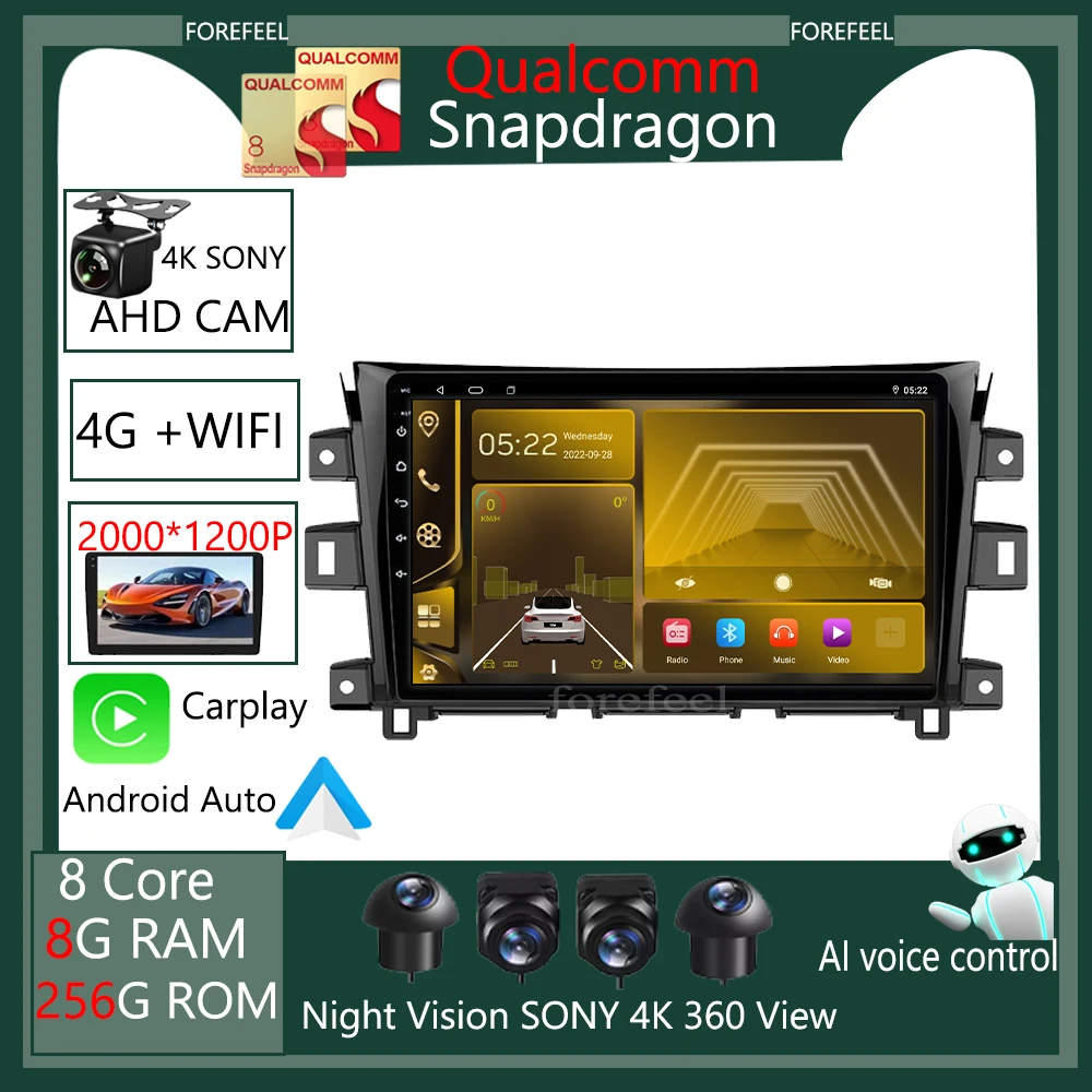 Carplay Android Nissan Navara Frontier için Nissan 4D23 2014 2021 araba GPS elektronik