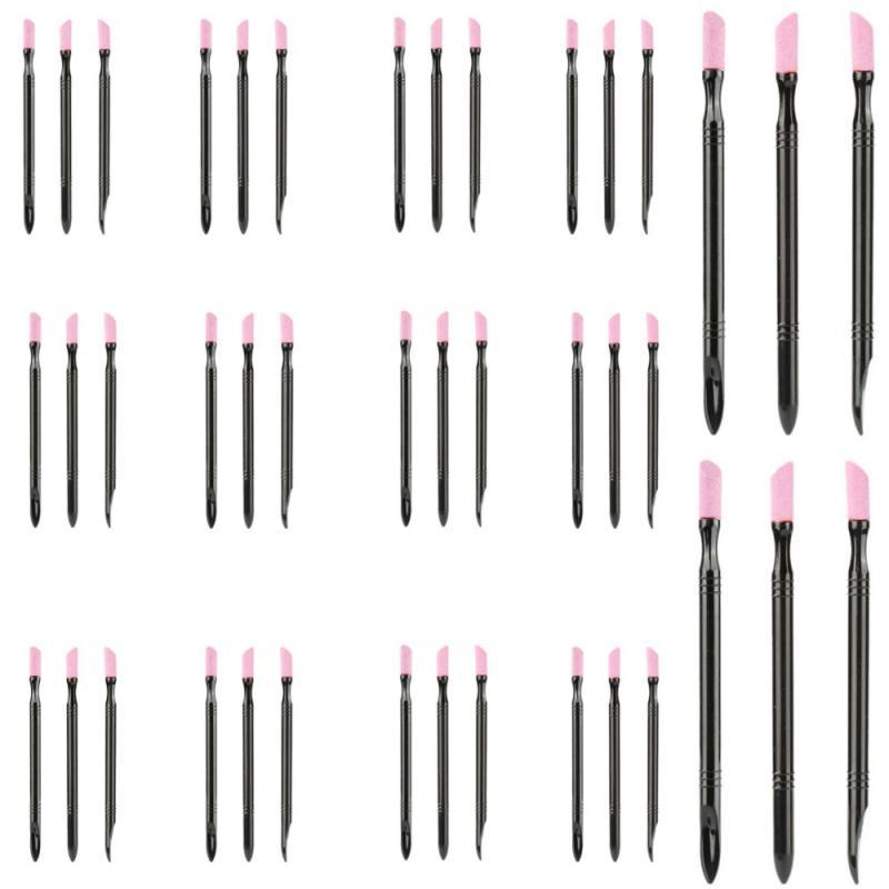 Double-End Quartz Nail Cuticle Hangnails Remover Dead Skin Pusher Trimmer Manicure Nail Art Tool Grinding Rods Tools ﻿