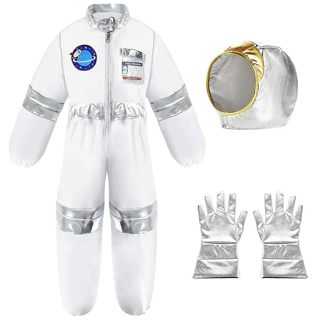 Rocket Cosplay Astronaut Spacesuit Costume for Kid with Hat Gloves