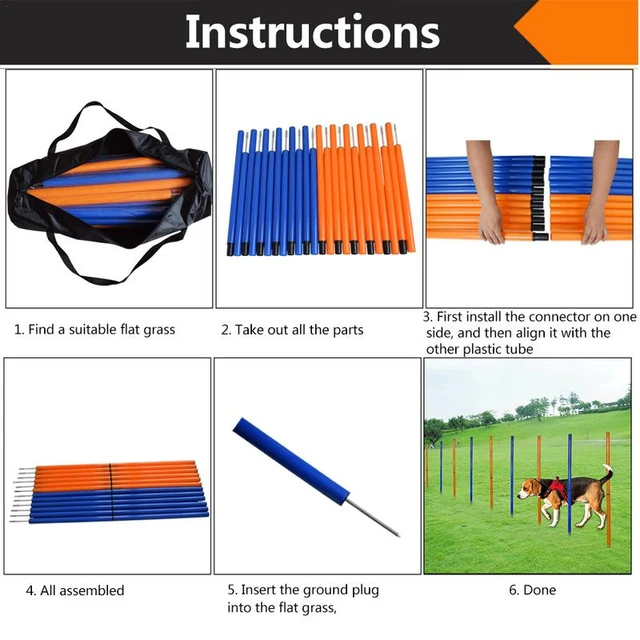 Curso De Obstáculo Para O Treinamento Do Cão, Equipamento De Obstáculo,  Brinquedo Interativo Do Jogo, Pular Pólo, Exercício, Esportes Ao Ar Livre,  Agilidade Do Cão - AliExpress