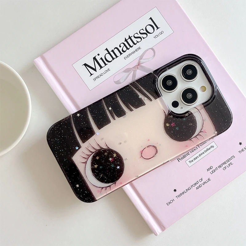 Adorable Big Eyes Comic Girls Drop-Resistant Phone Case