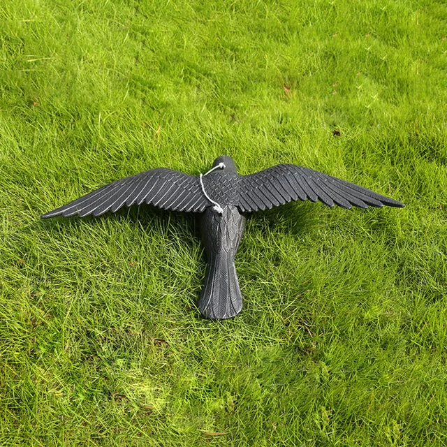 Műanyag Állatok Figurák Reális Varjú Hollók Kerti Zászló Otthoni Madár Figura Csalók Vonzza A Varjak Bagoly Figurát - Image 4