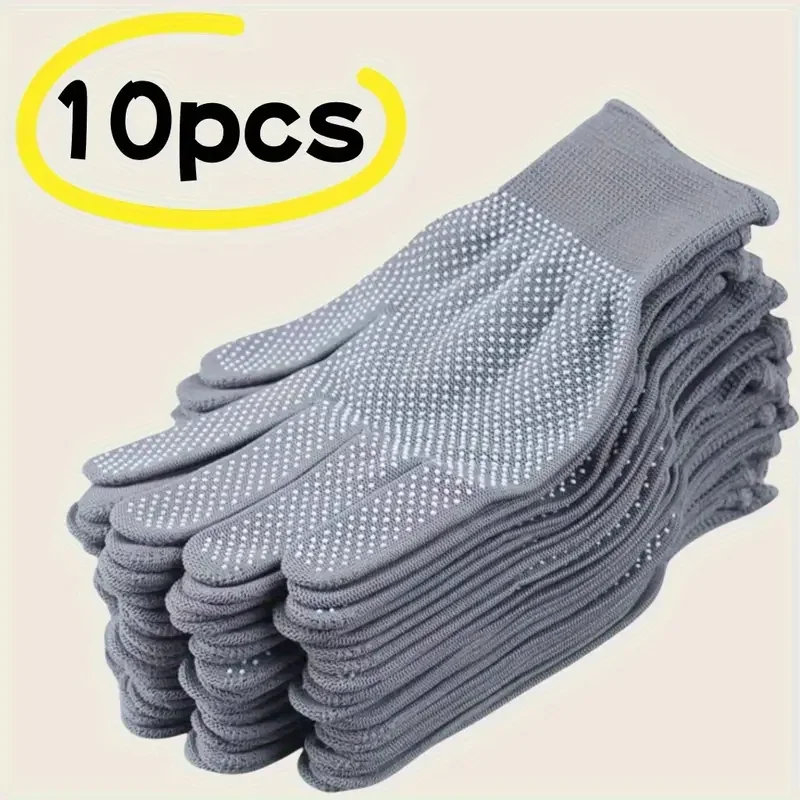 10PCS Nylon Gloves - Breathable Non-Slip for Cycling, Fishing, Camping - Unisex Multicolor