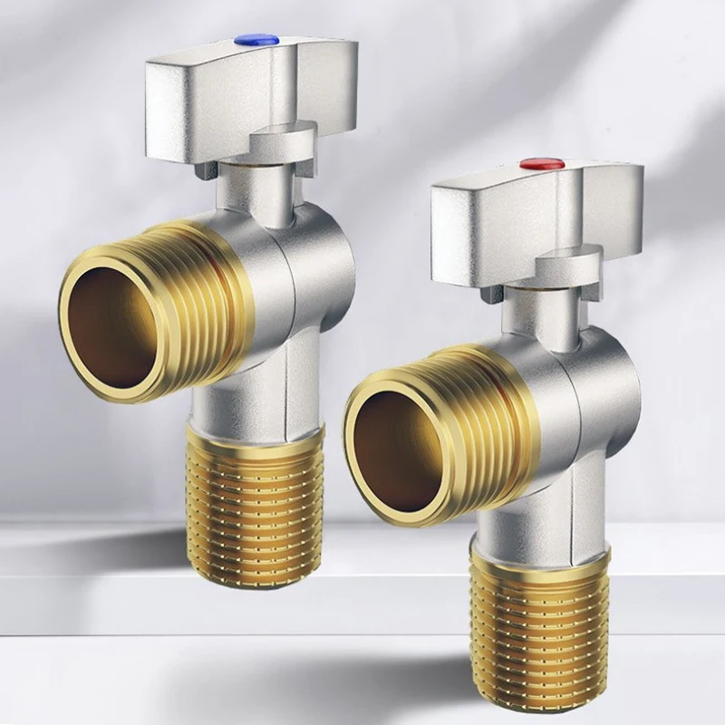 Brass hot and cold water inlet ball valve G1/2" bathroom kitchen sink stop valve toilet connection water pressure regulator inlet valve