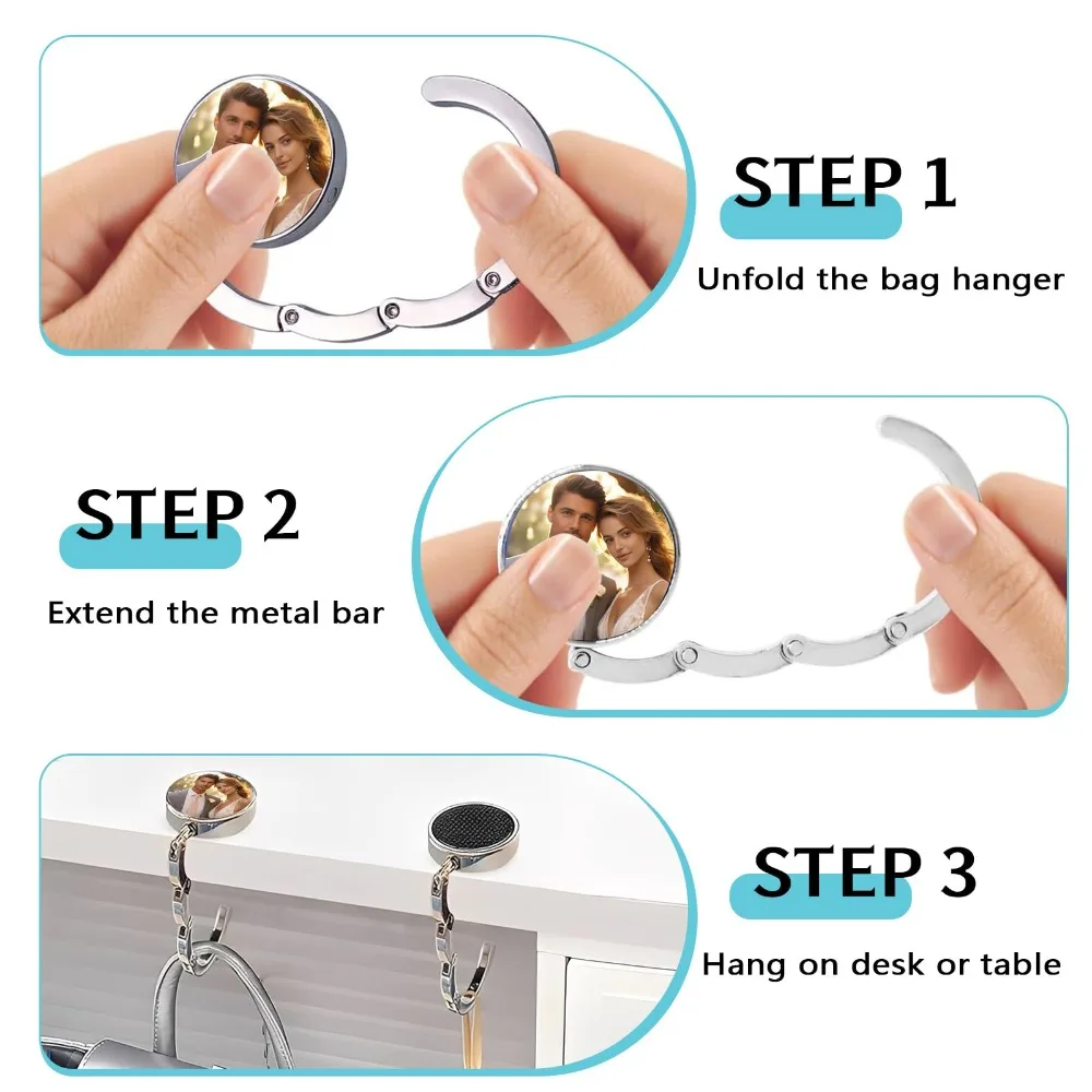 NEW Foldable Handbag Hook Marble Pattern Portable Briefcase Hanger Durable Creative Purse Hook for Women for Table