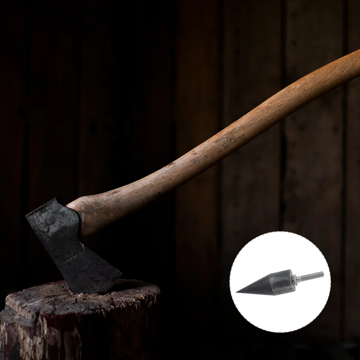 32mm Hexagonal Handle Chopping Wood Drill Firewood Drill Bit Chop Wood Splitting Tool Size S (8mm Hex Handle)