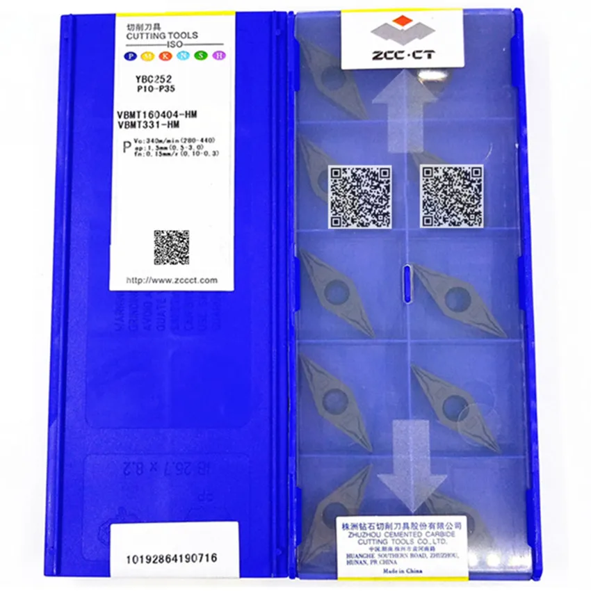 VBMT160404-HM YBC252/VBMT160408-HM YBC252/VBMT160412-HM YBC252 VBMT331 VBMT332 VBMT333 ZCC.CT CNC 카바이드 인서트 10개/박스