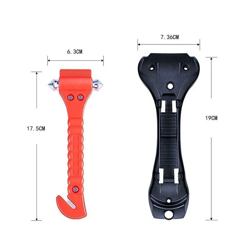 Safety Hammer 1/2PCS Camping Driving Car Seat Belt Cutter 2-in-1 Emergency Break Window Glass Punch Survival Life Rescue Tools