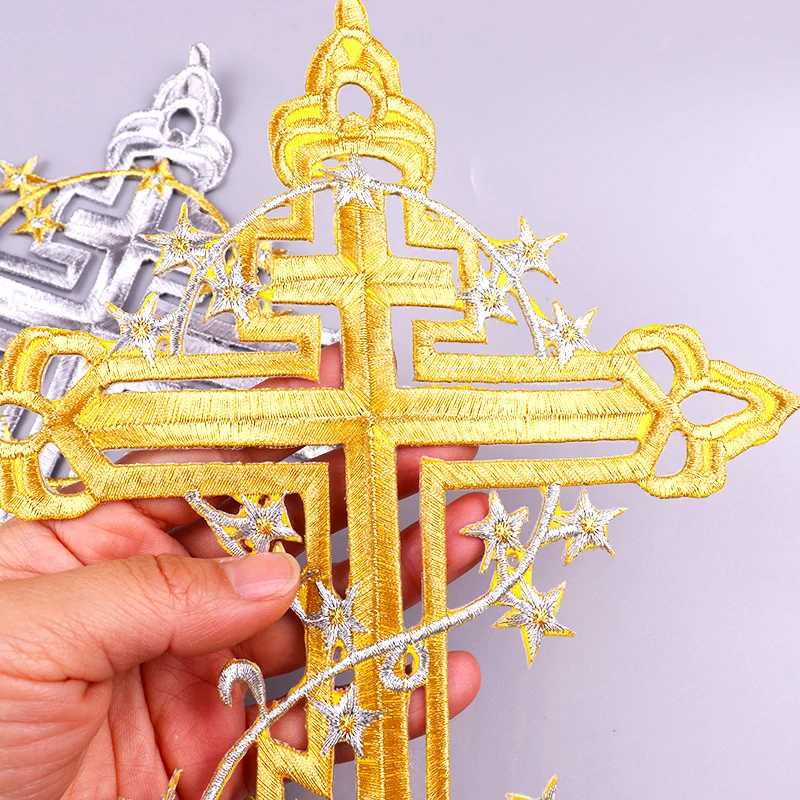 2 Toppe Ricamate Stella E Croce Oro - Decorazioni Per Cappotti, Jeans E Zaini - Foto 13