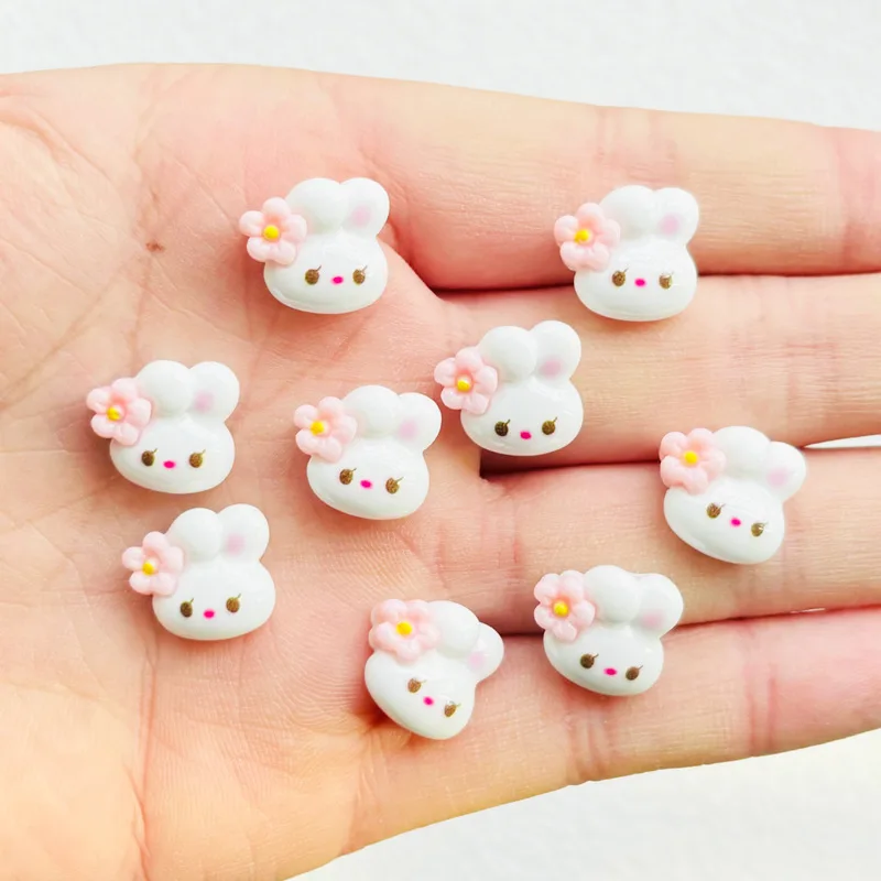 

30 Pcs New Cute Mini Cartoon Animals Rabbit Resin Figurine Crafts Flatback Cabochon Ornament Jewelry Making Accessories