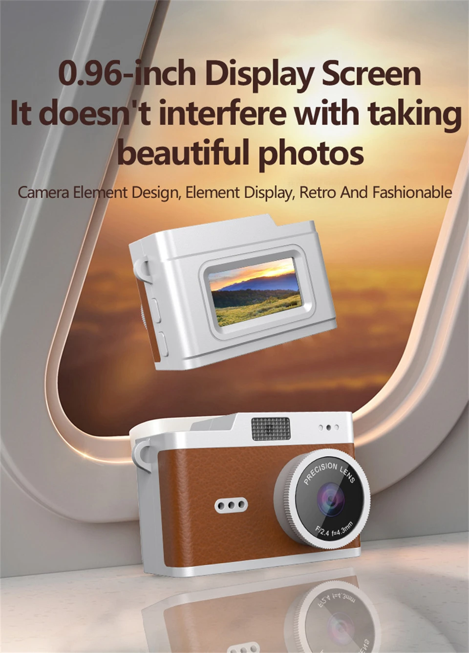 Portable Retro Digital Camera 1080P Video Recorder with 0.96" IPS Screen Compact Vintage Camera for Teens Children Gift