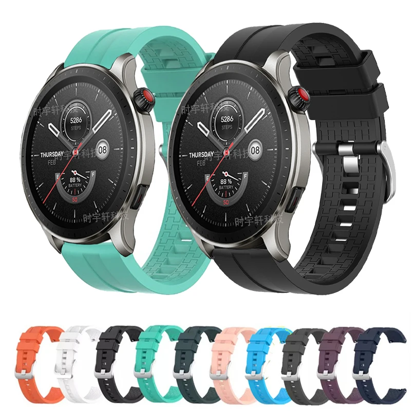 

Ремешок силиконовый для смарт-часов Amazfit GTR 4, сменный спортивный браслет для Amazfit GTR 3 Pro/2 2E/Pace/Stratos 3, 22 мм
