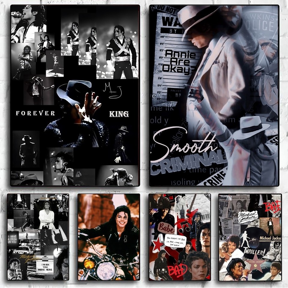 Superstar Michael J-Jackson Poster No Framed Poster Kraft Club Bar Paper Vintage Poster Wall Art Painting Bedroom Study Stickers