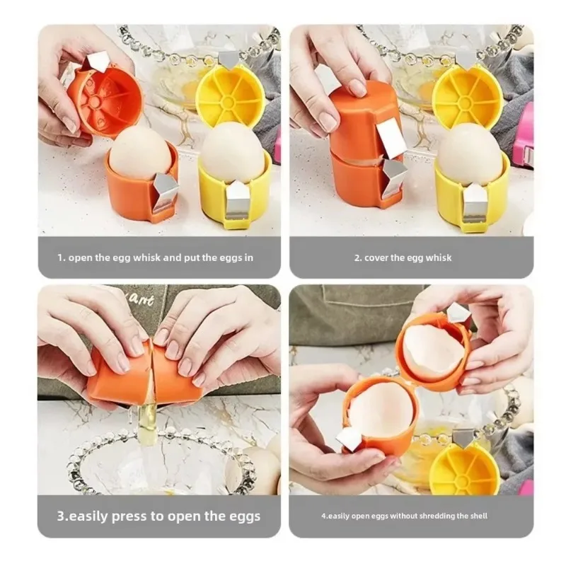 Stainless Steel Household Egg Opener Creative Cute Egg Shell Opener Portable Kitchen Baking Tool Egg Peeler For Cooking Gadgets