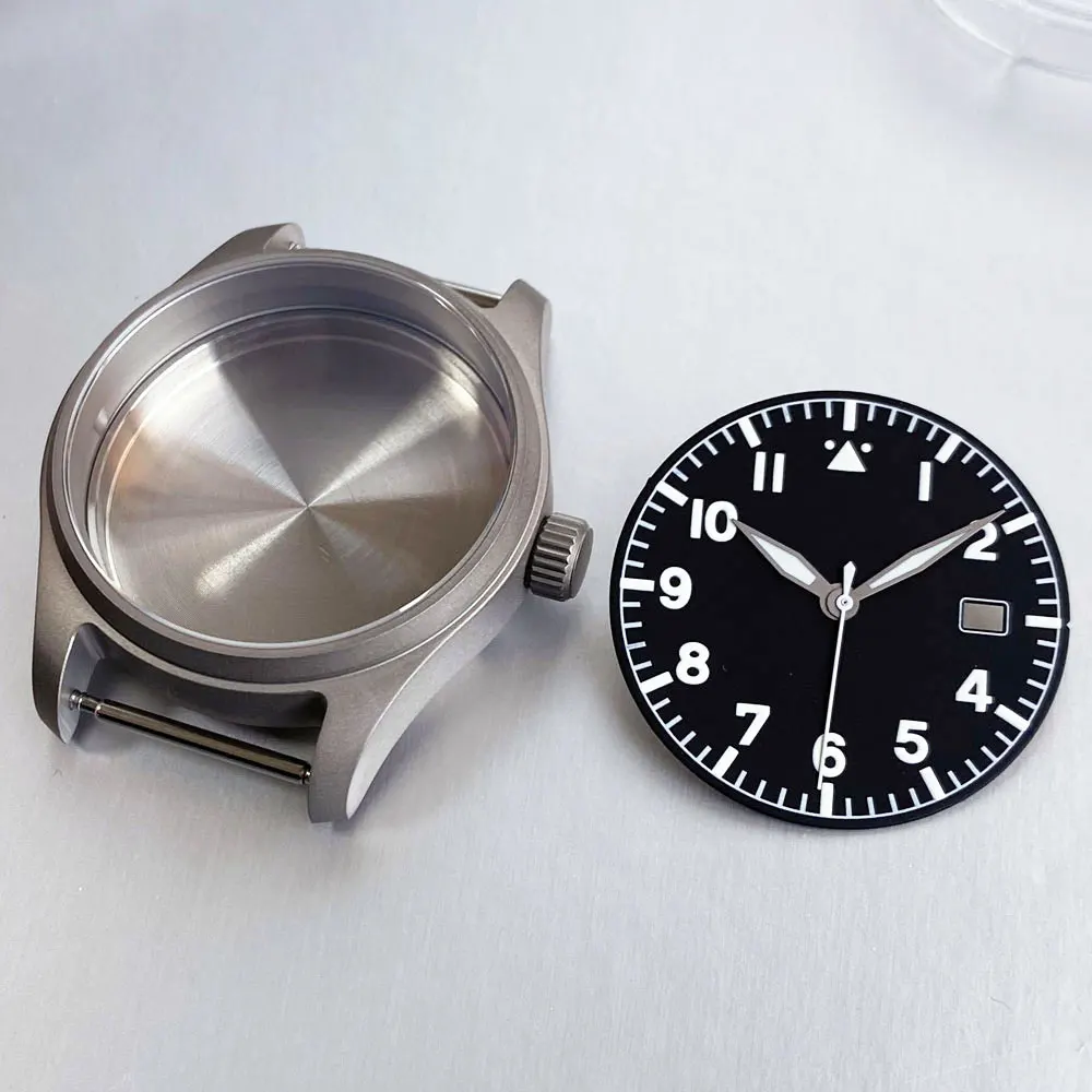 Titanium Pilot Watch Case with Sapphire 20Bar Dive Capability