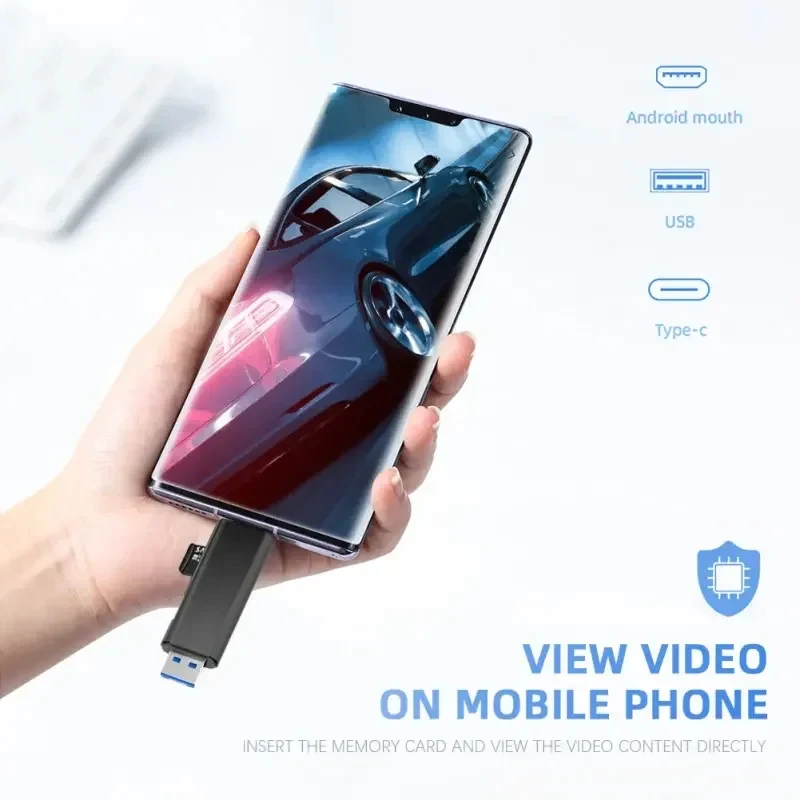 1/4개입 5 in 1 다기능 USB 2.0 타입 C USB 마이크로 USB SD TF 메모리 카드 리더 (안드로이드 컴퓨터 독 OTG 타입 C 어댑터용)