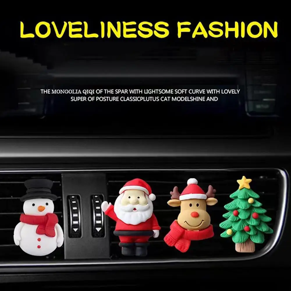

Home Air Freshener Clip Christmas Tree Santa Styling Air Perfume Clip Air Vent Santa Decoration Christmas Decal Perfume Clamp