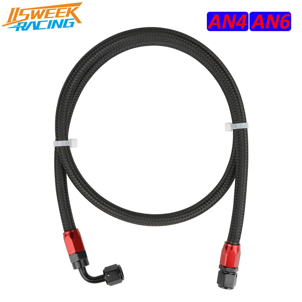 Universal Stainles Steel Nylon Braided Oil Fuel Hose Line Kit 1m/3ft