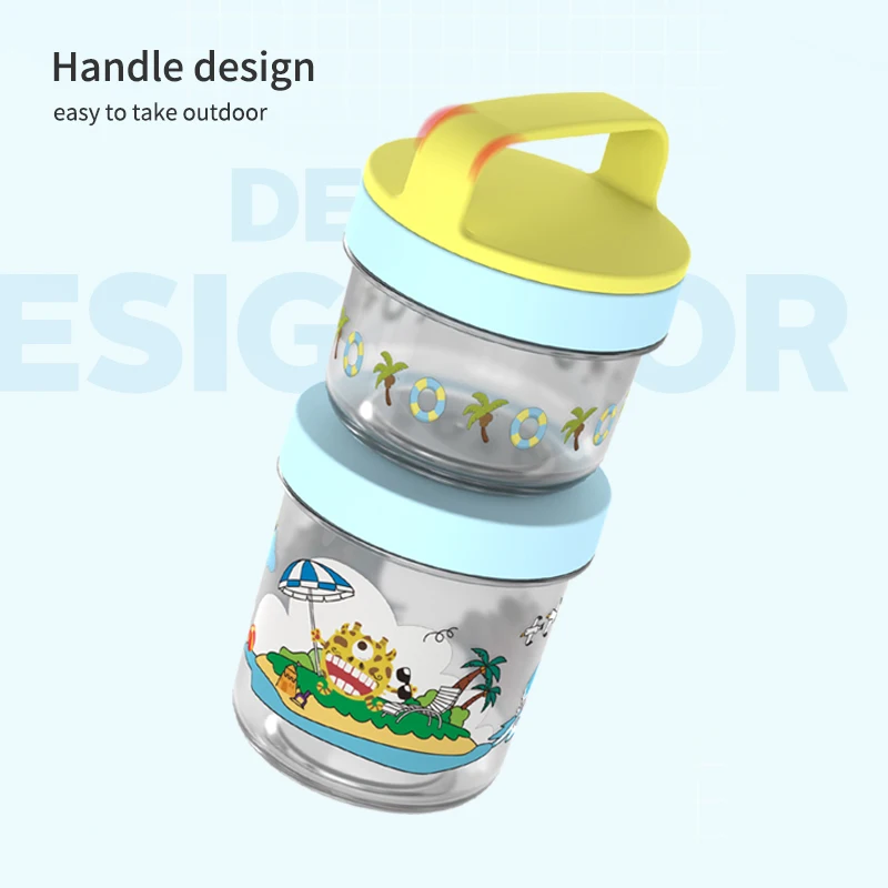Baby's Milk Powder Box Two-layer Independent Layered Baby Food Storage Box for Baby Kids