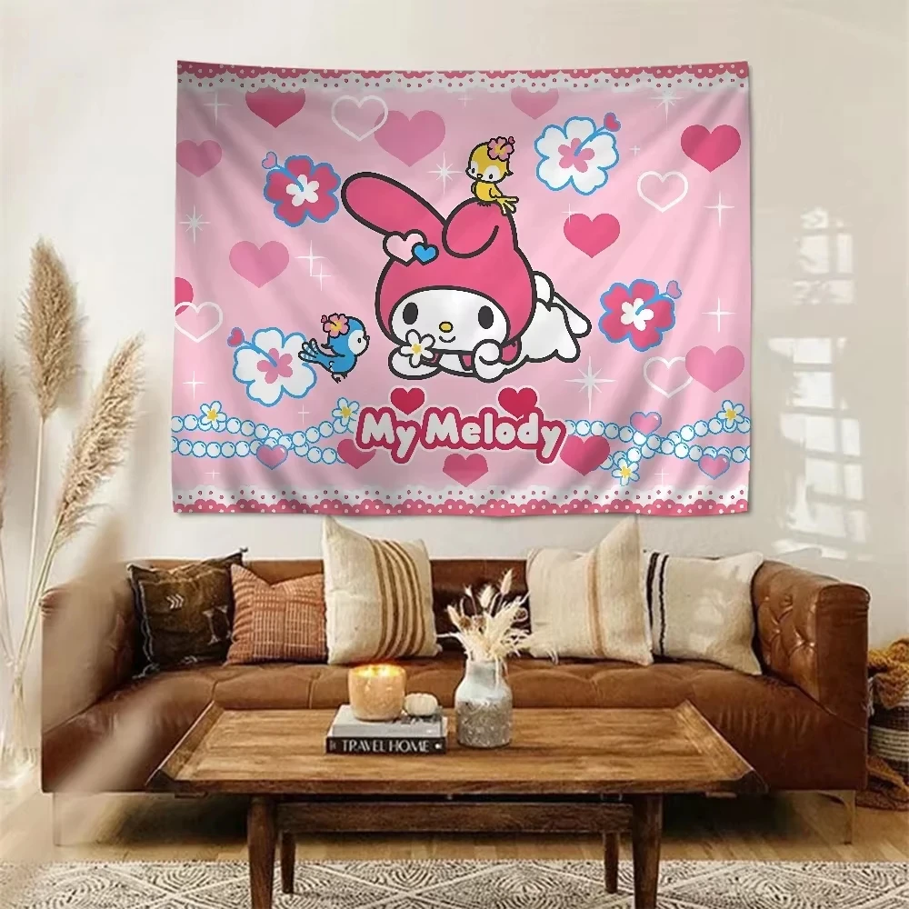 Cute M-My M-Melody Cartoon Tapestry Bohemian Wall Tapestries