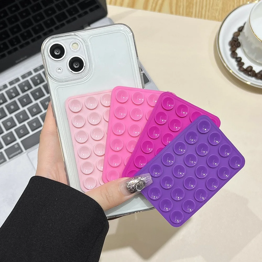 3D Suction Cup Airbag Transparent Phone Case - Soft Shockproof Cover
