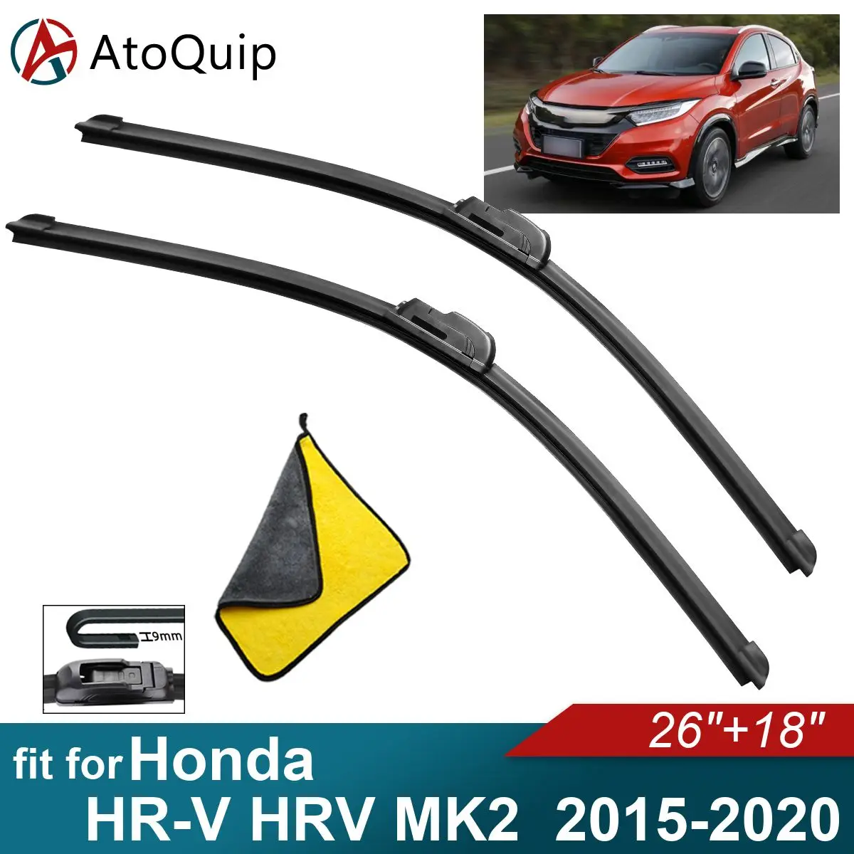 

Car Windshield Wiper Blades Fit For Honda HR-V HRV MK2 Wiper Blades Soft Rubber Auto Front Windscreen