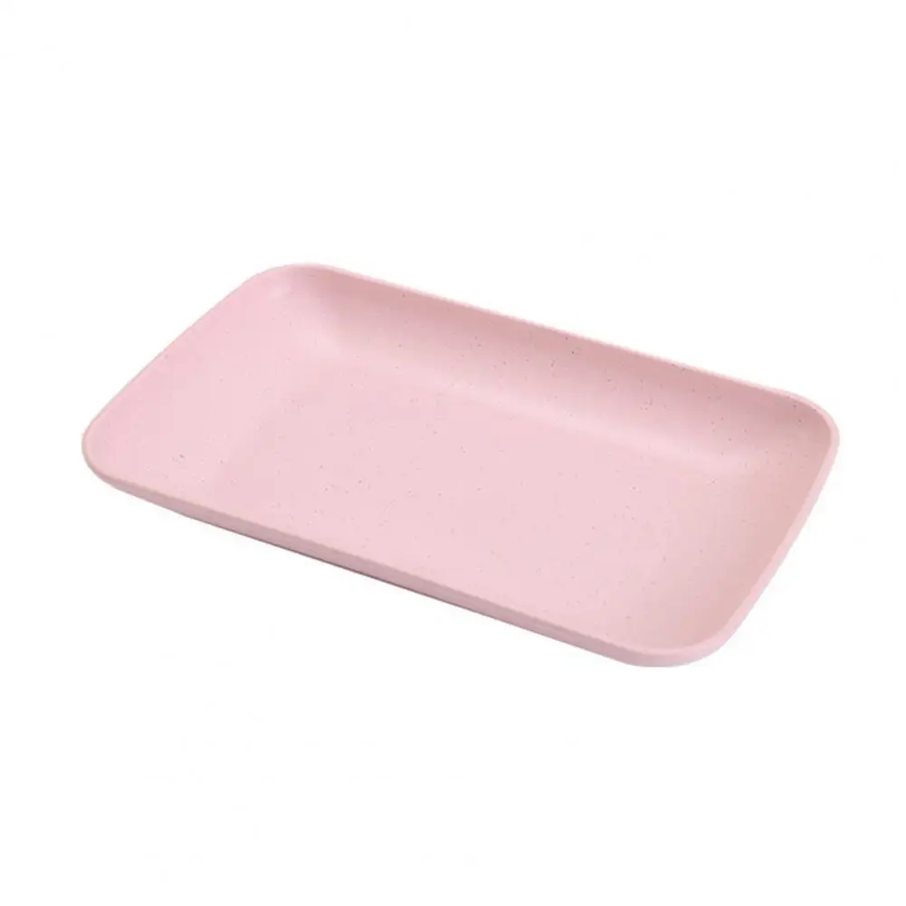 Serving Plate Plastic Dessert Tray 5 Colors Non-Slip  Useful Rectangle Spit Bone Dish Fruit Snack Small Plate