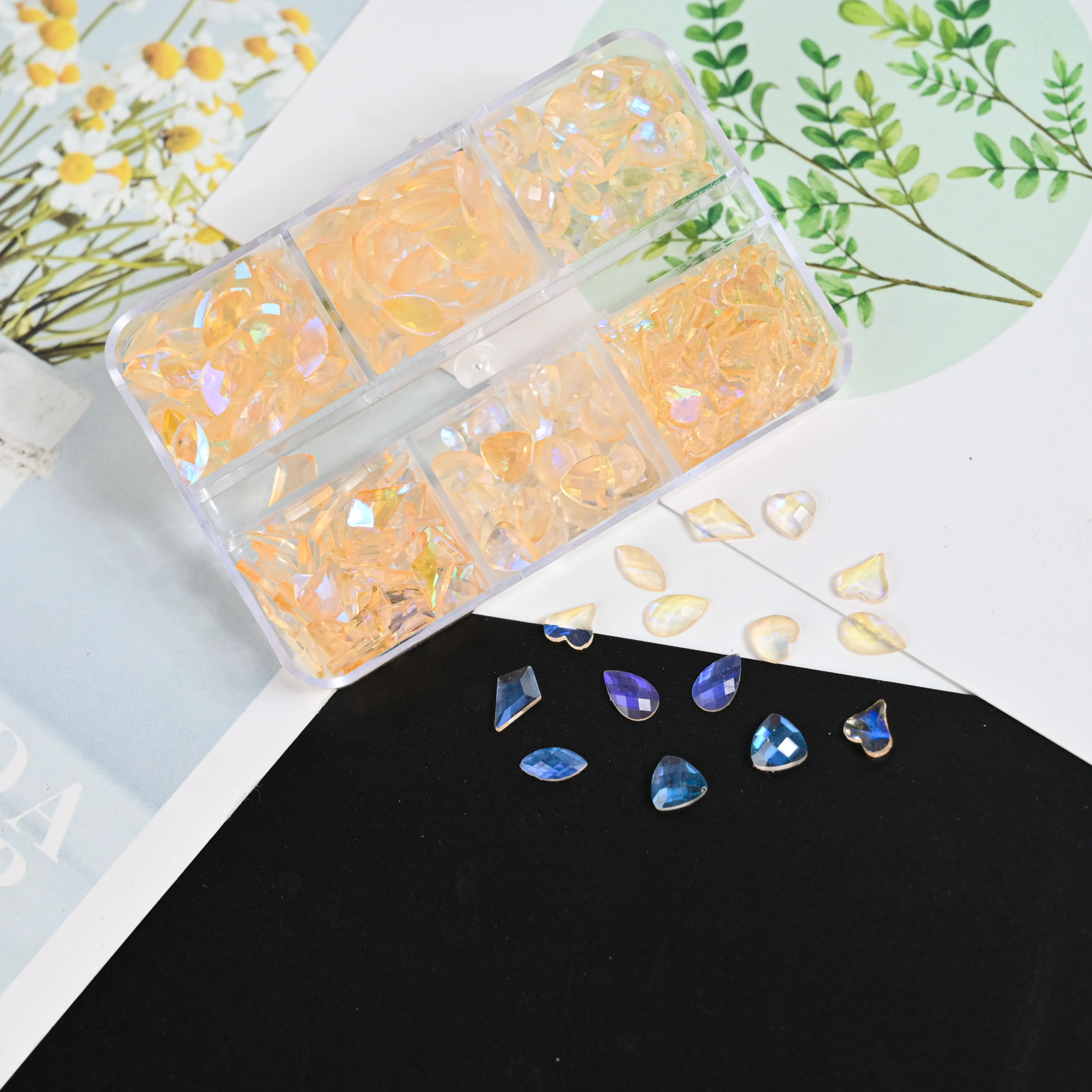 

1 коробка Асимметричный Кристалл Аврора ринсетон смешанных размеров 3D плоская задняя Смола бриллиант прозрачный/AB/розовый/фиолетовый маникюрные детали