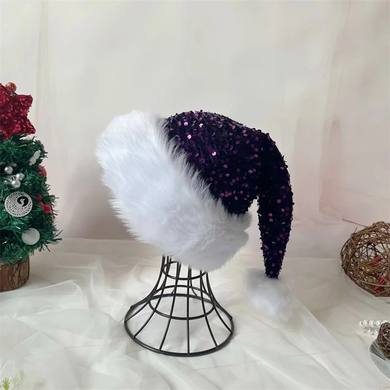 Christmas Sequin Beanie Hat for Adults