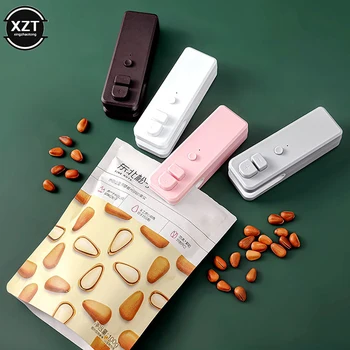 휴대용 2in 1 USB 열 실러 핸드 헬드 씰링 진공 기계, 식품 스낵 플라스틱 보관 가방 실러 주방 홈