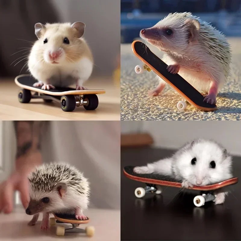 Anti-Slip Frosted Skateboard Toy for Hamsters-Fun & Safe Small Pet Playtime!