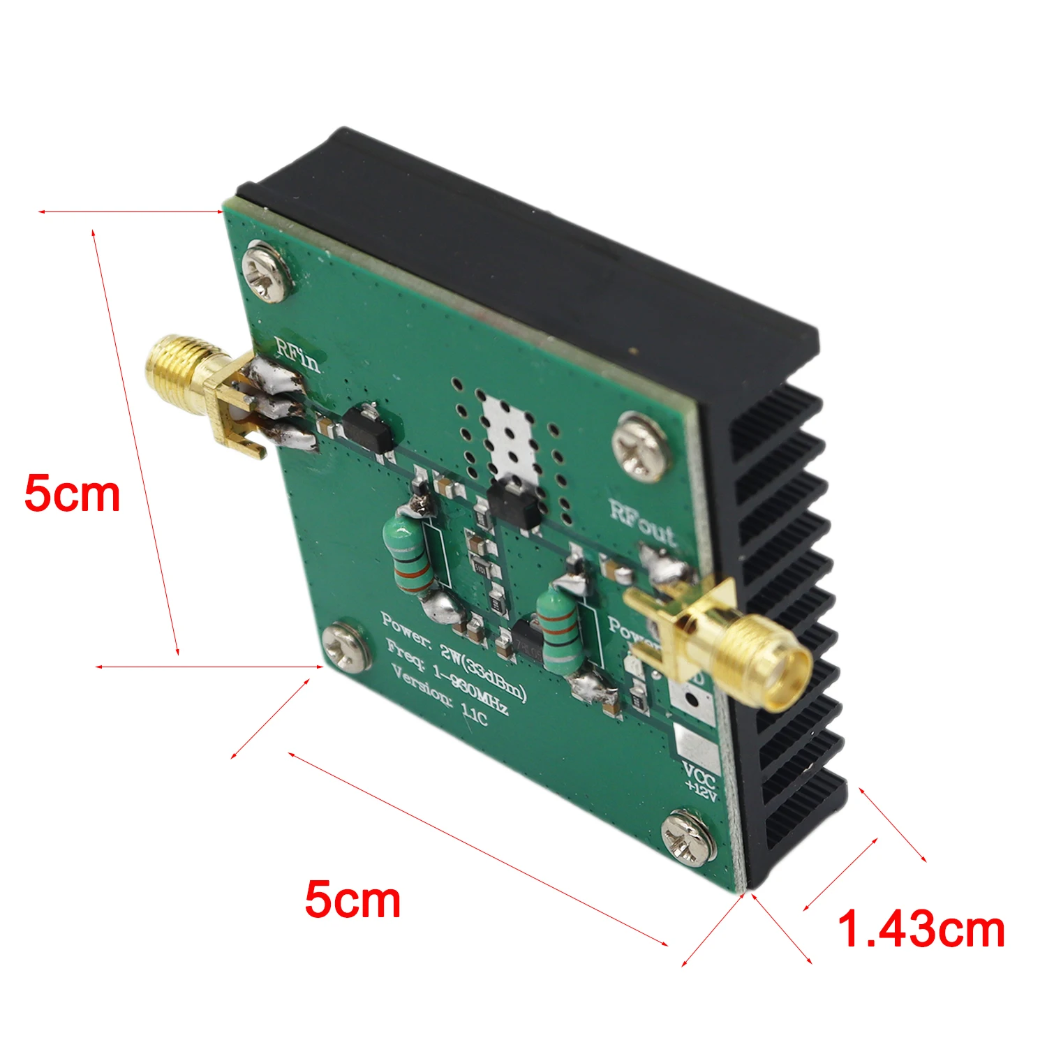 Amplificatore RF 2,0 W Banda Larga 1-930 MHz - Per Trasmissioni FM HF VHF/UHF Radio
