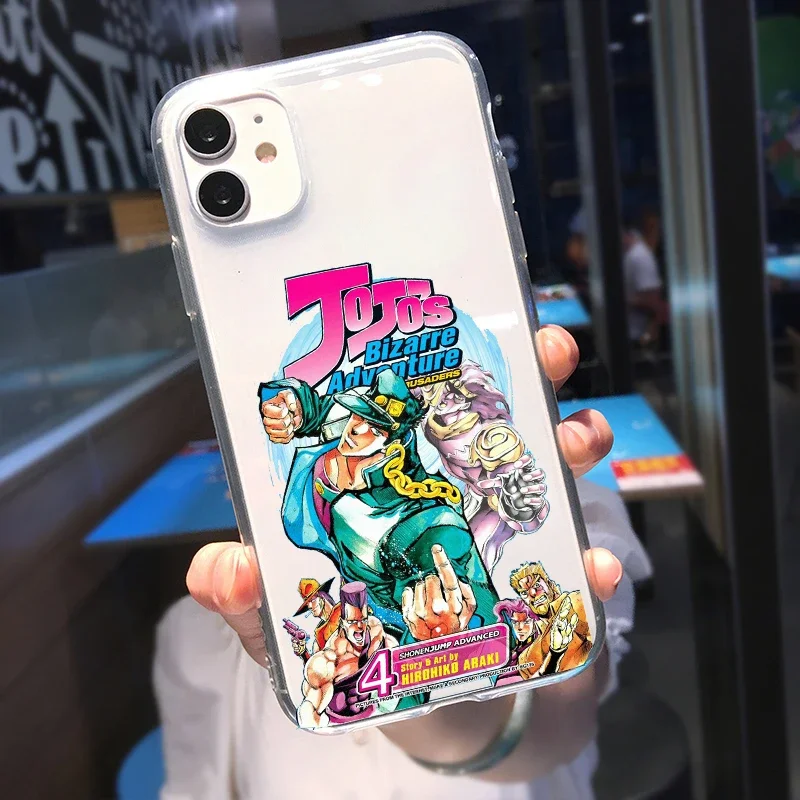 JoJo's Bizarre Adventure Clear Anime Phone Case - Soft Cover Coque