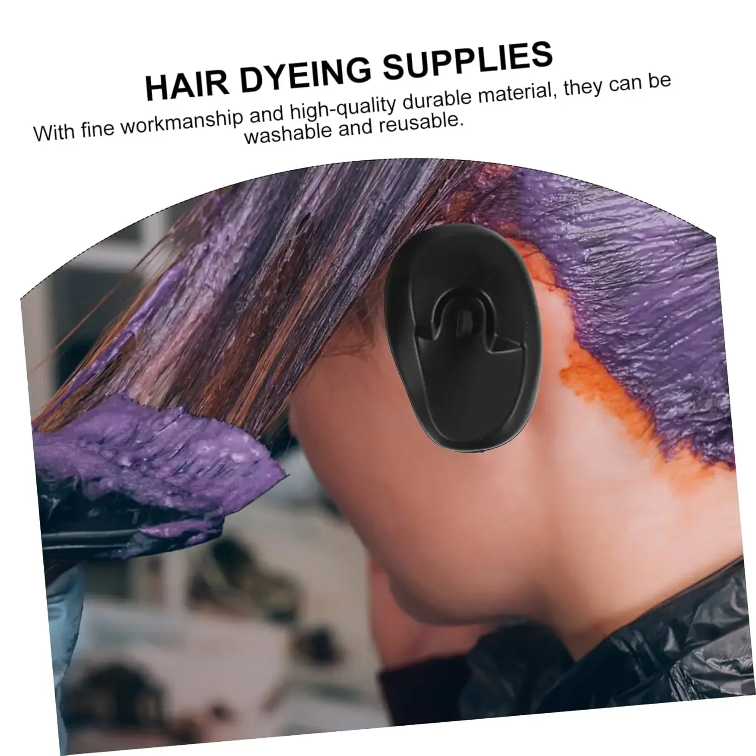 2 Stück Silikon-Ohrenschützer für Haarfärbung, wasserdichter Dusch-Ohrenschutz, Ohrkappen, Salon-Styling-Zubehör – Detail 6