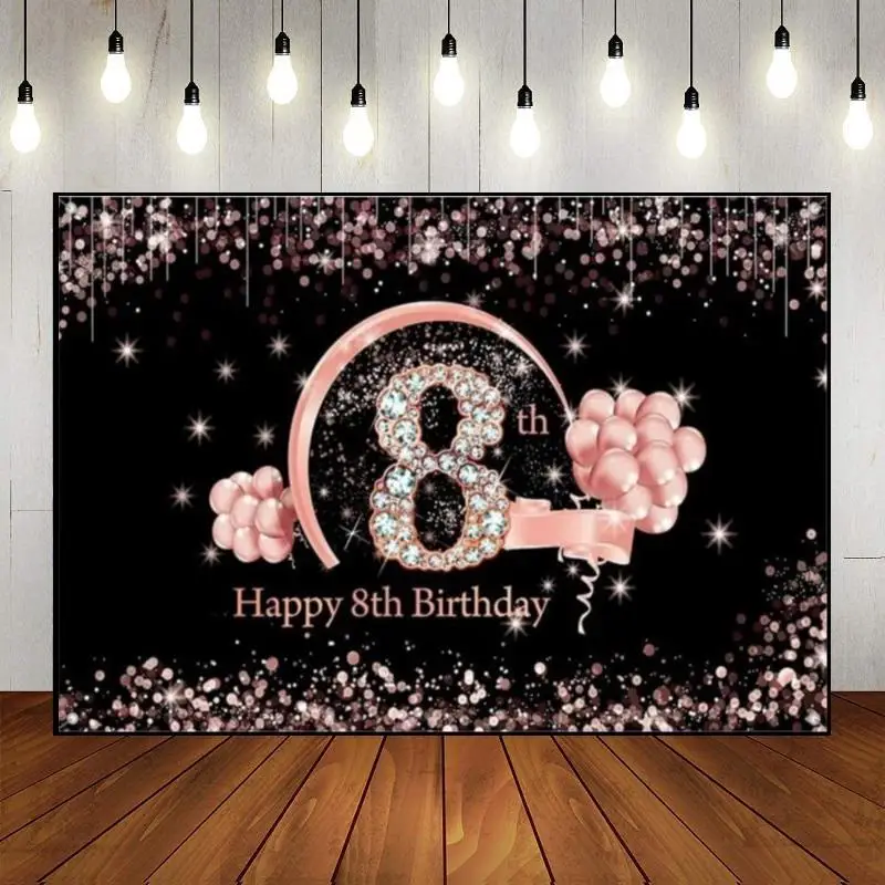 Happy 8Th Birthday Baby Room Decoration Balloon Background Hotwheels Girl Schoolring Bambini Prince Game Machine Boy Comunione