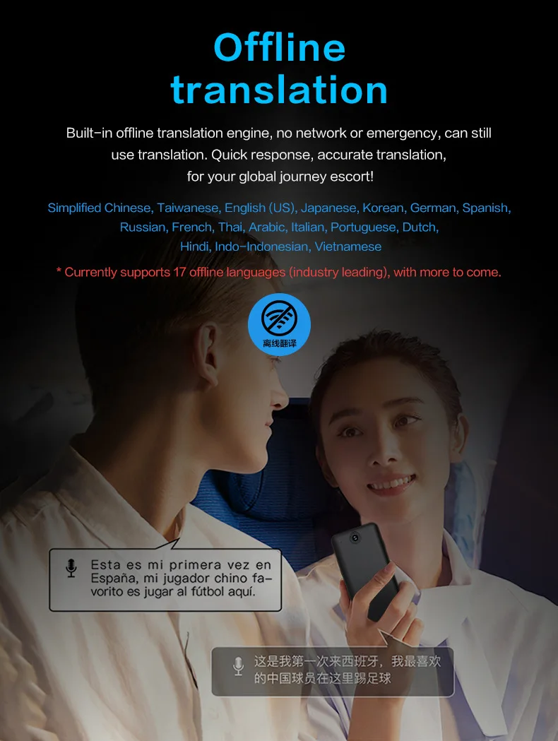 T18 AI Voice Real Time Translator 138 Multi Online Languages 17 Languages Offline Translator Text Voice Translate