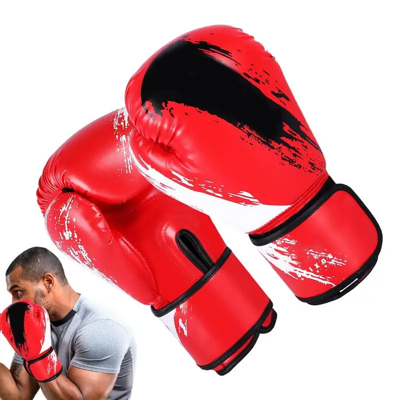 

Adult Men's Women's Kids 10oz Boxing Gloves PU Leather MMA Muay Thai Punching Bag Combat Fight Adults Kickboxing Gloves Unisex