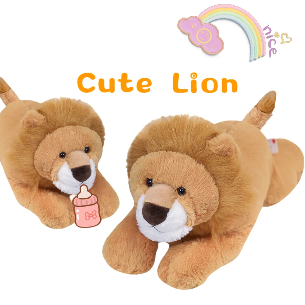 55/75CM Interesting Creative Lying Lion Soft Plush Toy Accompany Doll Sofa Pillow Decoration Girls Kids Birthday Christmas Gifts