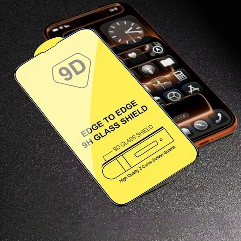 Premium 9D Tempered Glass Screen Protector - Full Coverage, 9H Hardness
