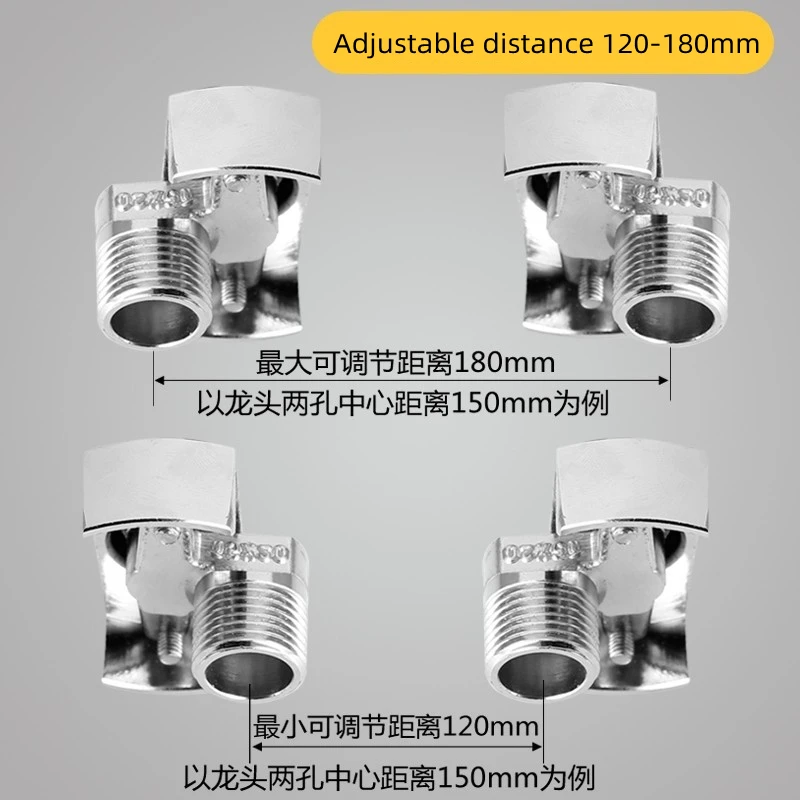 Torneira do chuveiro adaptador ajustável latão fixado