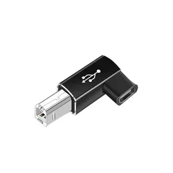 Universal Type-C to USB-B Adapter for Multiple Devices and Applications (Black Elbow)