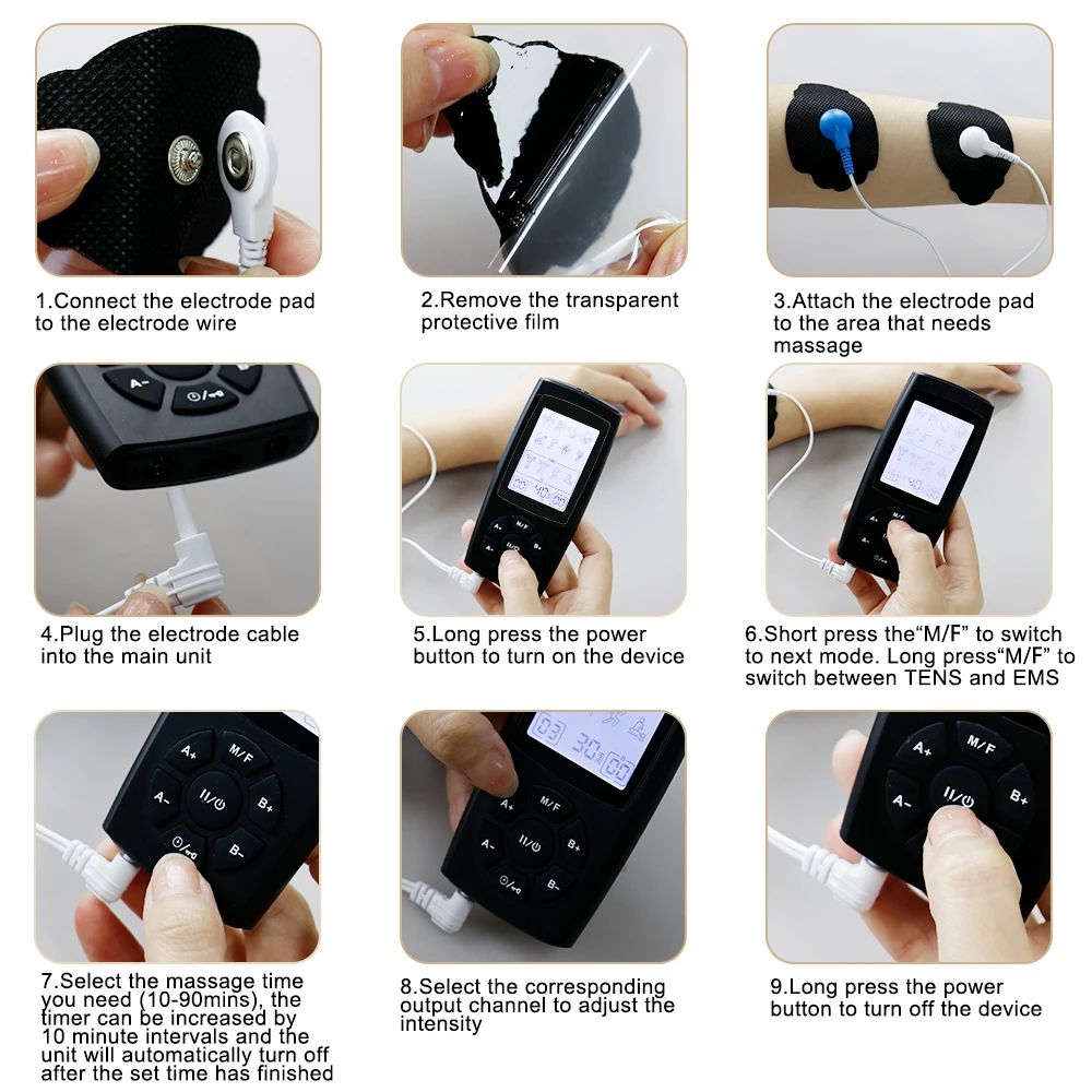 Enhanced TENS EMS Pulse Massager for Effective Pain Relief