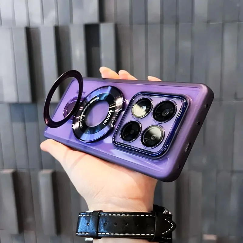 Magnetic Bracket Phone Case with Lanyard Strap and Shockproof Protection