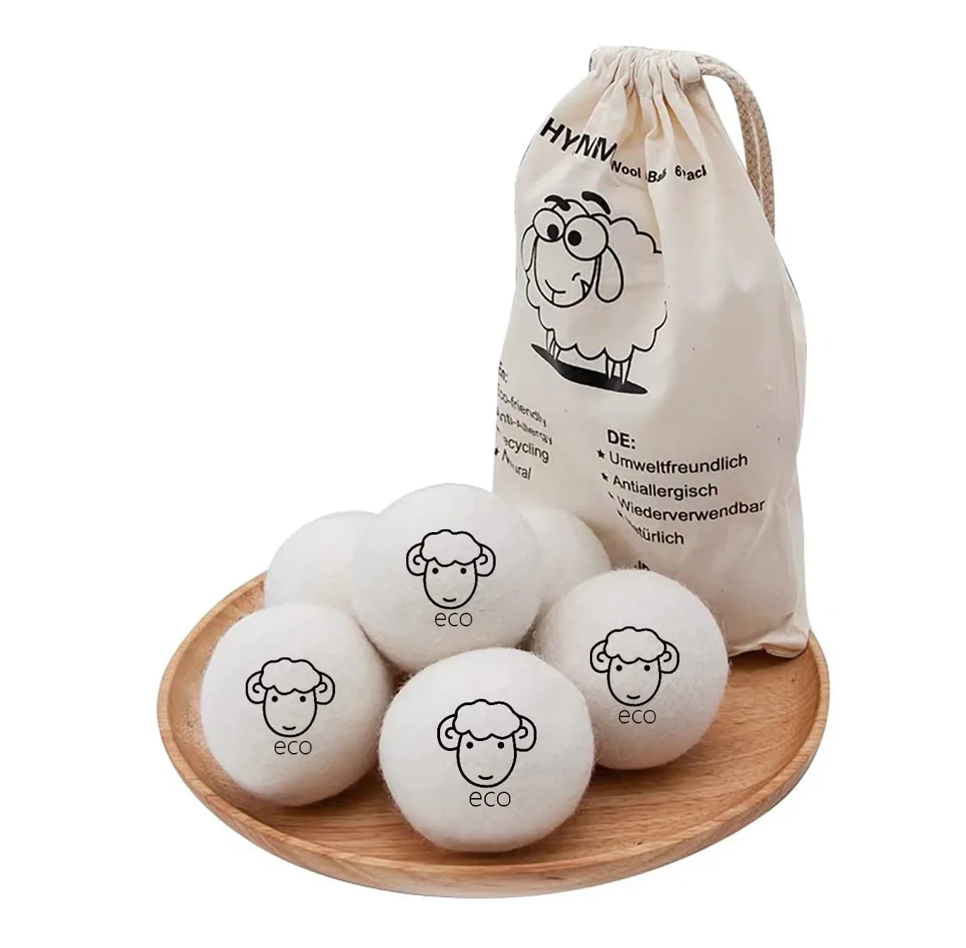 Set Of 6 Wool Dryer Balls | Reusable Laundry Balls To Reduce